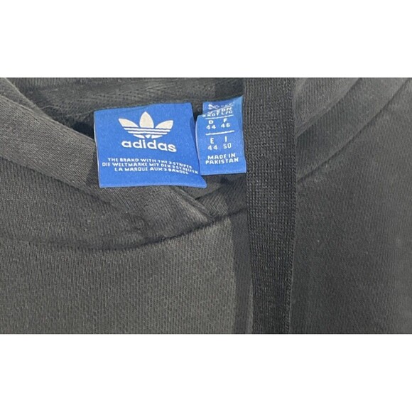 Adidas Trefoil Leaf Logo Unisex Size L Black Pullover Hoodie Sweat Shirt - Picture 2 of 3